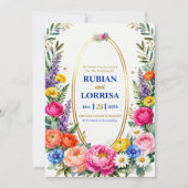 Carte d'invitation de mariage Fleurs de printemps (Devant)