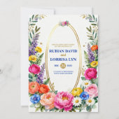 Carte d'invitation de mariage Fleurs de printemps (Dos)