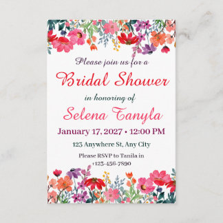Carte d'invitation de mariage floral