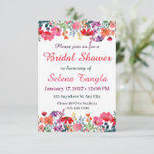 Carte d'invitation de mariage floral (Debout devant)