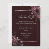 CARTE D'INVITATION DE MARIAGE FLORAL COULEURS D'AU (Devant)