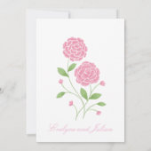 Carte d'invitation de mariage floral rose romantiq (Dos)
