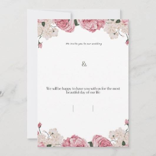 Carte d'invitation de mariage florale (Devant)