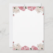 Carte d'invitation de mariage florale (Dos)