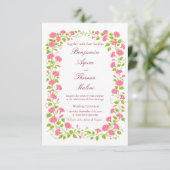 Carte d'invitation de mariage florale (Debout devant)