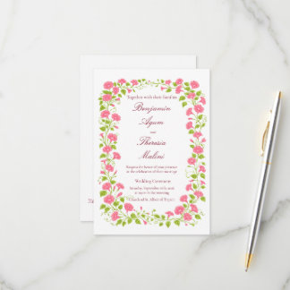 Carte d'invitation de mariage florale