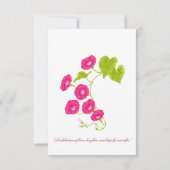 Carte d'invitation de mariage florale (Dos)