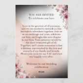 Carte d'invitation de mariage florale design moder (Dos)
