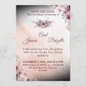 Carte d'invitation de mariage florale design moder (Devant)