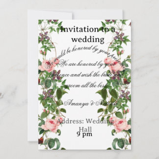 Carte d'invitation de mariage florale élégante