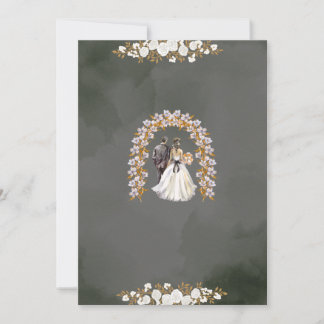 Carte d'invitation de mariage florale élégante