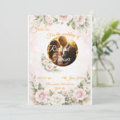 Carte d'invitation de mariage florale élégante (Debout devant)