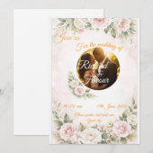 Carte d'invitation de mariage florale élégante (Devant / Derrière)