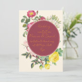 Carte d'invitation de mariage florale élégante (Debout devant)