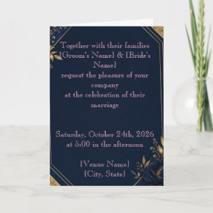 Carte d'invitation de mariage florale élégante R