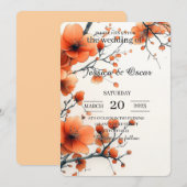 Carte d'invitation de mariage florale minimale (Devant / Derrière)