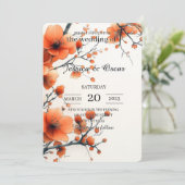Carte d'invitation de mariage florale minimale (Debout devant)