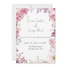 Carte d'invitation de mariage florale romantique