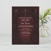 Carte d'invitation de mariage gothique avec planch (Debout devant)