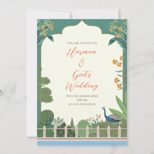 Carte d'invitation de mariage hindou Invitation nu (Devant)