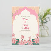 Carte d'invitation de mariage hindou Invitation nu (Debout devant)