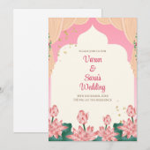 Carte d'invitation de mariage hindou Invitation nu (Devant / Derrière)
