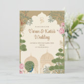 Carte d'invitation de mariage hindou numérique et (Debout devant)
