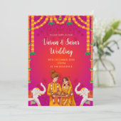 Carte d'invitation de mariage hindou numérique ind (Debout devant)