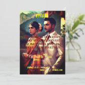 Carte d'invitation de mariage indien (Debout devant)