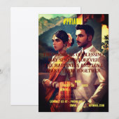 Carte d'invitation de mariage indien (Devant / Derrière)