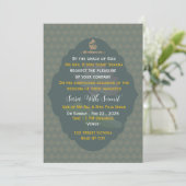 Carte d'invitation de mariage indien de luxe (Debout devant)