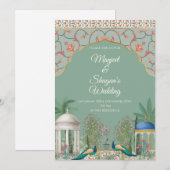 Carte d'invitation de mariage indien Invitation de (Devant / Derrière)