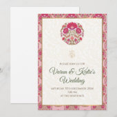 Carte d'invitation de mariage indien & invitations (Devant / Derrière)