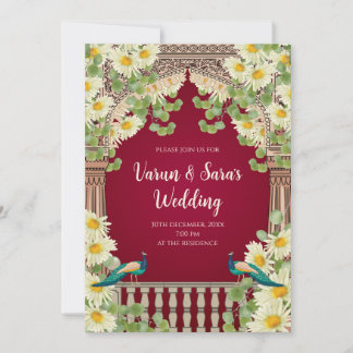 Carte d'invitation de mariage indien Invitations h