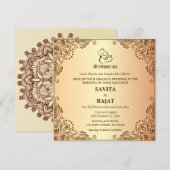 Carte d'invitation de mariage indien traditionnel (Devant / Derrière)