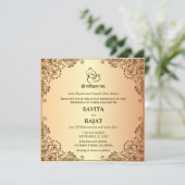 Carte d'invitation de mariage indien traditionnel (Debout devant)