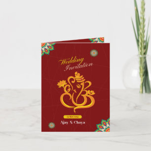 Carte d'invitation de mariage indien traditionnel