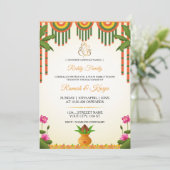 Carte d'invitation de mariage Kalyanam sud-indien (Debout devant)