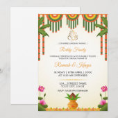 Carte d'invitation de mariage Kalyanam sud-indien (Devant / Derrière)