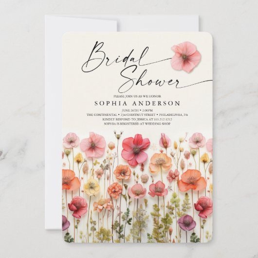 Carte d'invitation de mariage Love In Bloom (Devant)