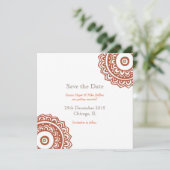 Carte d'invitation de mariage marron blanc pour ré (Debout devant)