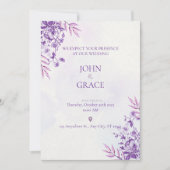 Carte d'invitation de mariage MIGNONNE (Devant)