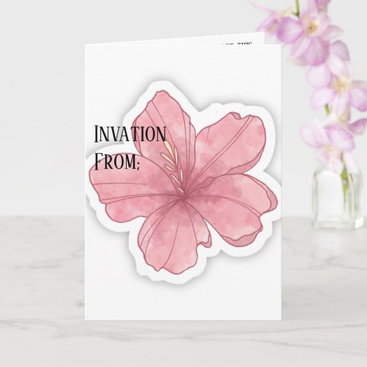 Carte d'invitation de mariage minimaliste (Orchidée)