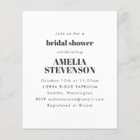 Carte d'invitation de mariage minimaliste blanche