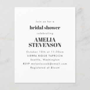 Carte d'invitation de mariage minimaliste blanche