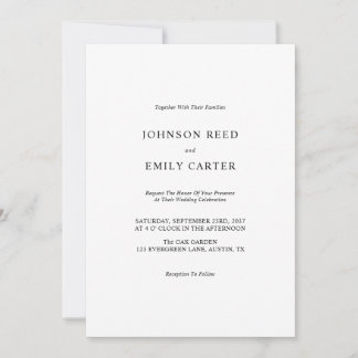 Carte d'invitation de mariage minimaliste personna