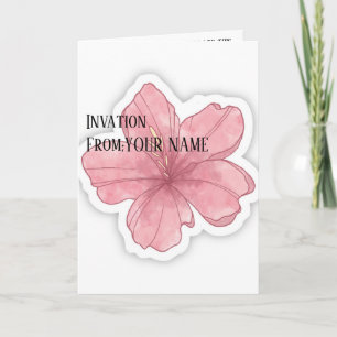 Carte d'invitation de mariage minimaliste rose