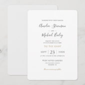 Carte d'invitation de mariage minimaliste simple (Devant / Derrière)
