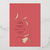 Carte d'invitation de mariage mod tulipe en feuill (Recto)