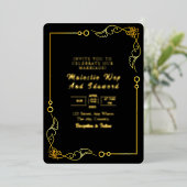 Carte d'invitation de mariage modèle de design à f (Debout devant)
